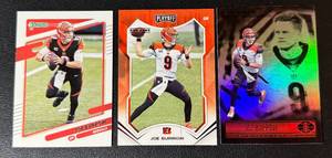 lot 125 image: Joe Burrow 3 Card Football Lot