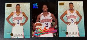 lot 132 image: Allen Iverson 3 RC Lot - Rookie Basketball Cards