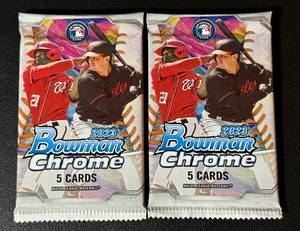 lot 114A image: 2 Packs 2023 Bowman Chrome Baseball Cards