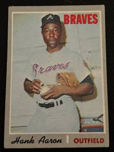 lot 7B image: Hank Aaron 1970 Topps #500 Vintage Baseball Card