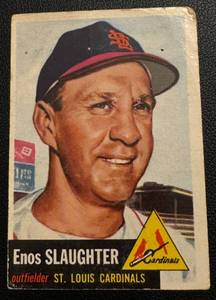 lot 8B image: 1953 Topps Enos Slaughter #41 Vintage Baseball Card