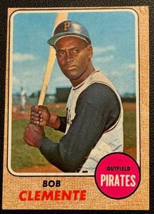 lot 14B image: Roberto Clemente 1968 Topps #150 Vintage Baseball Card
