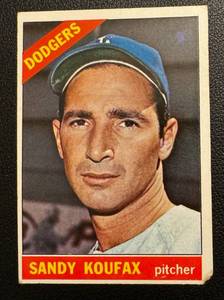 lot 15B image: Sandy Koufax 1966 Topps #100 Vintage Baseball Card
