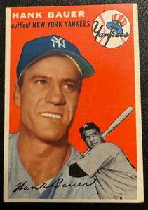 lot 19B image: 1954 Topps Hank Bauer #130 Vintage Baseball Card
