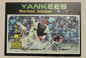 lot 22B image: Thurman Munson Rookie Cup 1971 Topps #5 Vintage Baseball Card