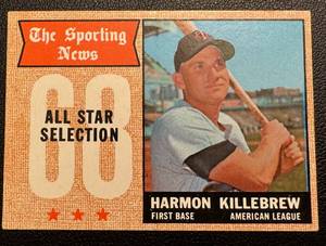 lot 24B image: Harmon Killebrew 1968 Topps Sporting News #361 Vintage Minnesota Twins Baseball Card