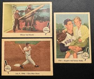 lot 26B image: 1959 Fleer Ted Williams Baseballs Greatest 3 Card Lot - #27, #64, #79 - Vintage Baseball Cards