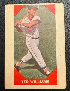 lot 27B image: Ted Williams 1960 Fleer #72 Vintage Baseball Card
