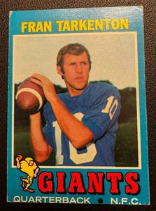 lot 28B image: Fran Tarkenton 1971 Topps #120 Vintage Minnesota Vikings Football Card