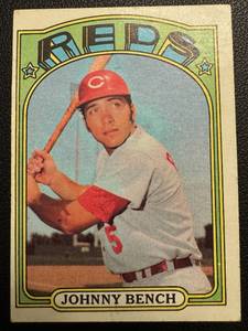 lot 30B image: Johnny Bench 1972 Topps #433 Vintage Baseball Card