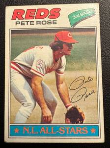 lot 38B image: Pete Rose 1977 Topps #450 Vintage Baseball Card