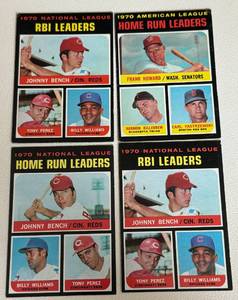 lot 52C image: 4 Card 1971 Topps Leaders Lot - Killebrew, Yastrzemski, Bench, Williams, Perez Vintage Baseball Cards