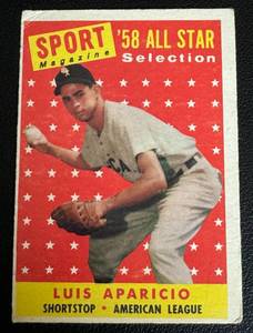 lot 54C image: Luis Aparicio 1958 Topps #483 Vintage Baseball Card