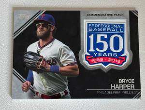 lot 57B image: Bryce Harper Commemorative Patch 150 Years 2019 Topps #AMP-BH Baseball Card