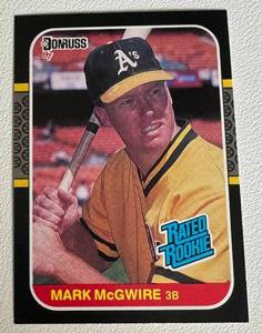 lot 61B image: Mark McGwire RC 1987 Donruss Rated Rookie #46 Baseball Card