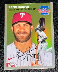 lot 62C image: Bryce Harper Refractor 2023 Topps Chrome #337 Baseball Card