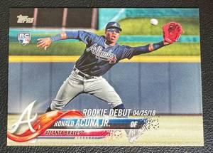 lot 64B image: Ronald Acuna Jr. RC 2018 Topps Update #US252 Rookie Baseball Card