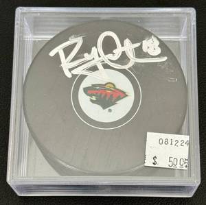 lot 78D image: Ryan Carter Signed Minnesota Wild Hockey Puck with Beckett Witnessed COA