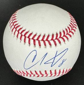 lot 76D image: Christian Vasquez Signed OMLB Manfred Rawlings Baseball with MLB COA - Minnesota Twins Baseball