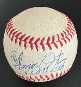 lot 62D image: Amos Otis Signed Baseball with MLB COA - Inscribed 5x All-Star