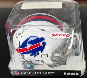 lot 52D image: Billy Shaw Signed Mini Helmet with Beckett COA - Buffalo Bills Football