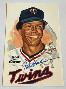 lot 5A image: Rod Carew Autogtaphed Post Card, Limited Edition Numbered 0367710,000 1991 Perez-Steele Galaries #207 Minnesota Twins Baseball