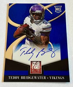 lot 15D image: Teddy Bridgewater Auto RC 2014 Donruss Elite #36 Rookie Minnesota Vikings Football Card