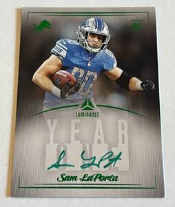 lot 16 image: Sam Laporta Auto On-Card RC 2023 Luminance Year One Signatures SP Green #Y1SAMSP