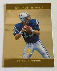 lot 30D image: Peyton Manning RC 1998 Upper Deck SP #SE11 Maximum Impact Rookie Football Card