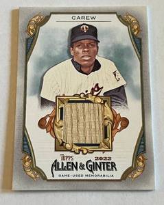 lot 35D image: Rod Carew Bat Relic 2022 Topps Allen and Ginter #AGRB-RC Minnesota Twins Baseball Card