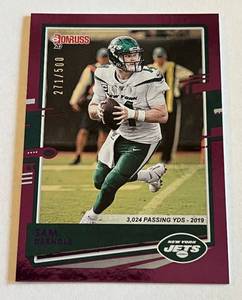 lot 70D image: Sam Darnold 500 Purple 2020 Donruss #191 Minnesota Vikings Football Card