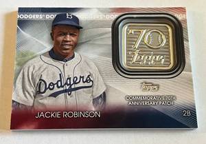 lot 75D image: Jackie Robinson Commemorative Anniversary Patch 2021 Topps #T0LP-JR Baseball Card