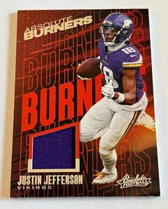 lot 80D image: Justin Jefferson Relic 2023 Absolute After Burners #AB-6 Minnesota Vikings Football Card