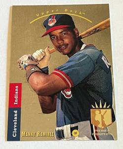 lot 95D image: Manny Ramirez RC 1993 Upper Deck SP #285 Premier Prospects Rookie Baseball Card