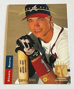 lot 100D image: Chipper Jones RC 1993 Upper Deck SP #280 Premier Prospects Rookie Baseball Card