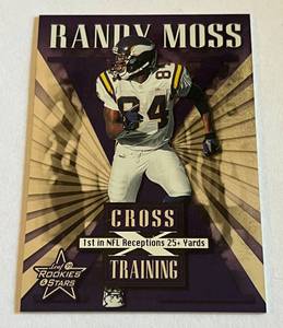 lot 107A image: Randy Moss 1240 1999 Donruss Cross Training #CT-17, numbered 11351250, Minnesota Vikings Football Card