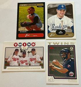 lot 21C image: Joe Mauer 4 Card RC Lot - Rookie Minnesota Twins Baseball Cards