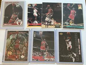 lot 30C image: Michael Jordan 7 Card Basketball Lot