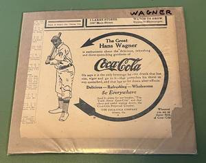 lot 21D image: Honus Wagner 1911 Newspaper Clipping - Coca Cola Advertisement July 23, 1911 - Vintage Baseball