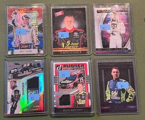 lot 136 image: NASCAR 6 Card Relic and Numbered Lot - Racing Cards