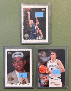 lot 140 image: Jason Kidd 3 Card RC Lot Rookie Basketball Cards