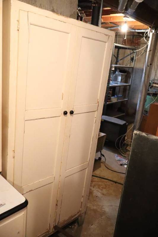 lot 24 image: Relisted...Antique Wooden Two-Door Cabinet