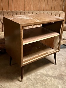 lot 26 image: MCM Metal Framed Console TV Cabinet