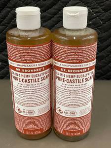 lot 207 image: Dr. Bronners 18-in-1 Hemp Eucalyptus Pure-Castile Soap 16 fl oz (2 Pack)