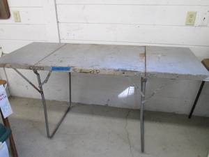 lot 170 image: Vintage Metal portable folding tabl...