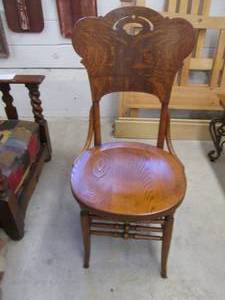 lot 102 image: Vintage wood dining style chair...