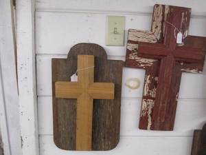 lot 106 image: One painted, one unfinished Rustic ...