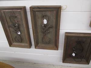 lot 133 image: Pair of barnwood framed of cast iro...
