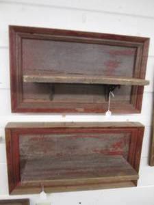 lot 138 image: Pair of Barnwood framed wall shelve...
