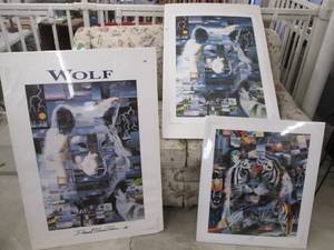 lot 144 image: Trio of Abstract cubed style signed...